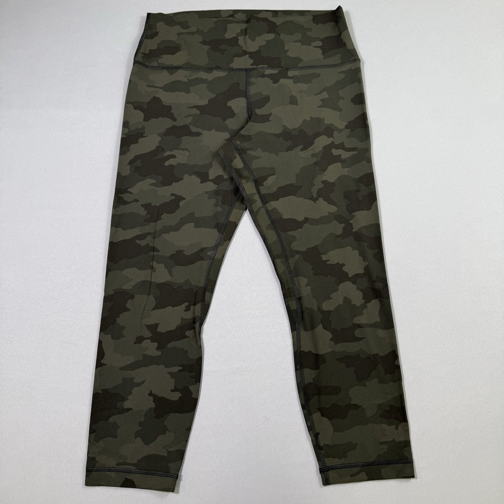 Lululemon‎ Align High Rise Crop Leggings Womens 12 Heritage Camo Stretch EUC